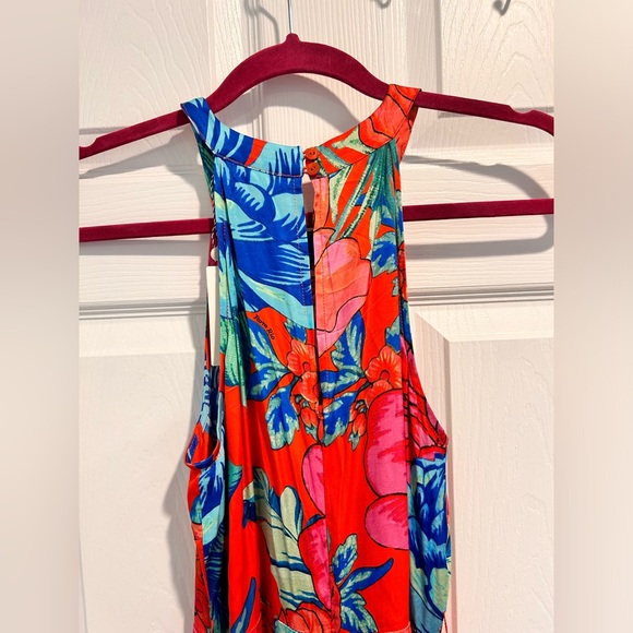 Farm Rio Red Floral Jumpsuit XS NWT - Picture 2 of 14